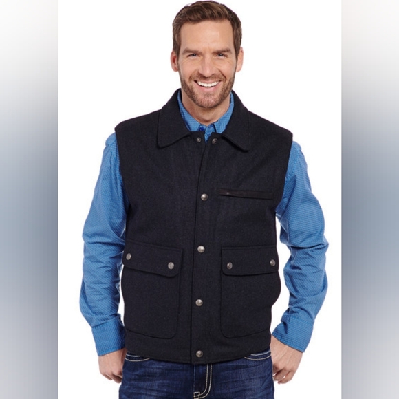 Cripple Creek Wool Melton Vest W/Concealed Carry Pocket, Heather Black, Size M - Picture 1 of 8